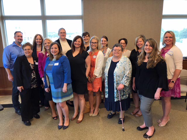 Men and women who attended the networking breakfast for the southern Illinois members of the Women's Bar Association of Illinois