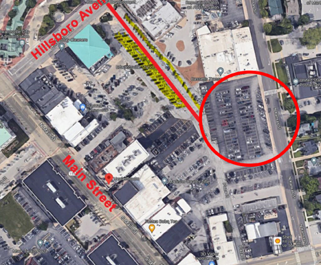 diagram of back parking lot for Edwardsville office
